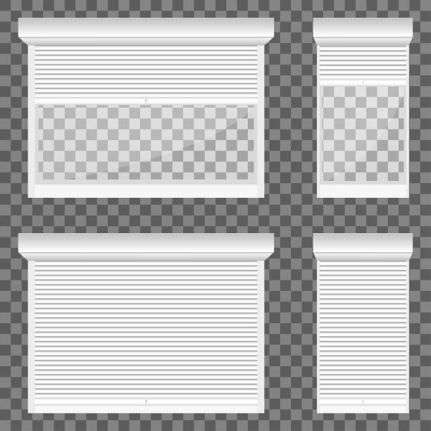卷帘设置在关闭和半开位置，宽度不同图片下载