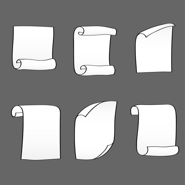 矢量卷轴集。图片下载