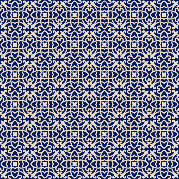 无缝图案东方装饰巴洛克风格。传统经典矢量图图片下载