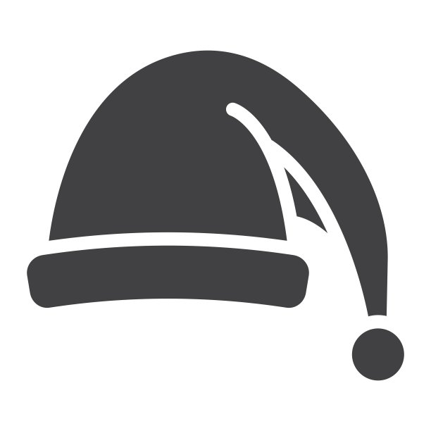 圣诞帽象形图标，新年和圣诞节，圣诞标志矢量图形，一个白色背景上的固体图案，eps 10。图片下载