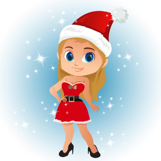 圣诞老人装扮的阿凡达卡通图片下载