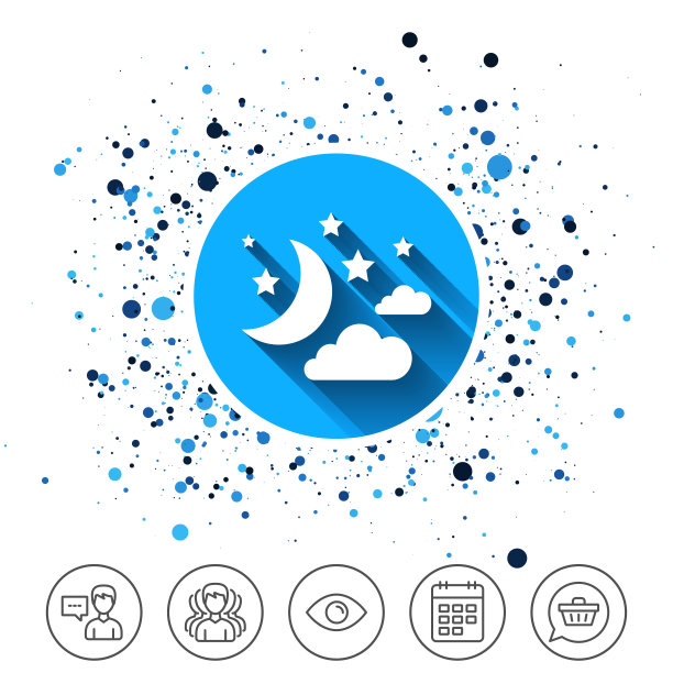 月亮，云彩和星星的标志图标。梦想的象征。图片下载