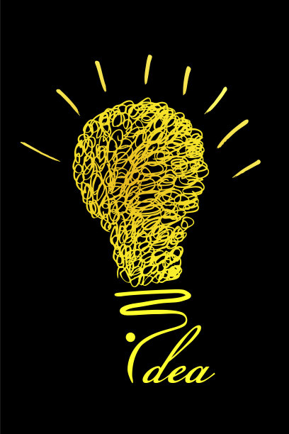 灯泡素描-构思图片下载