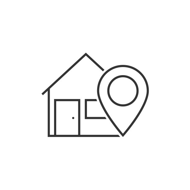 房屋位置线条图标图片下载