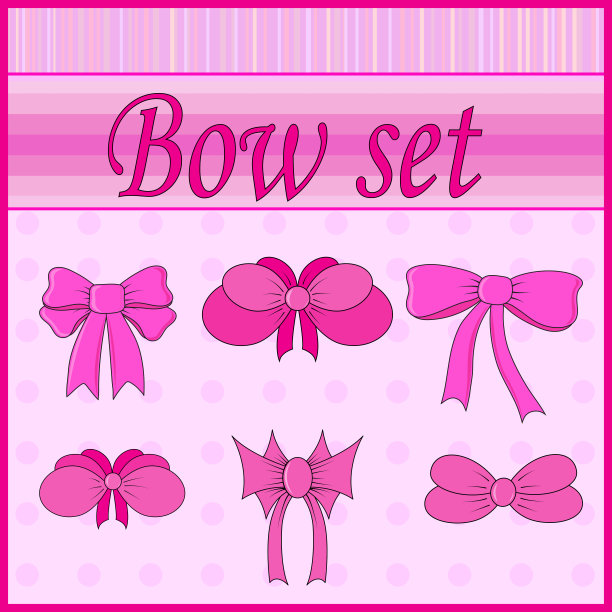 一组弓孤立在矢量图片下载