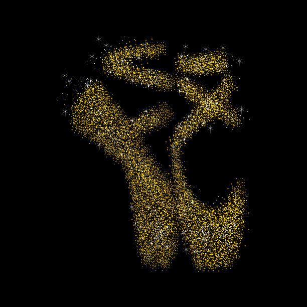 芭蕾舞鞋金粉图片下载