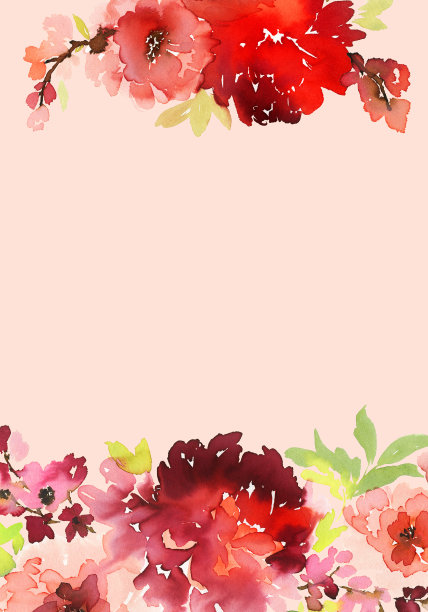 贺卡与水彩花手工制作素材图片