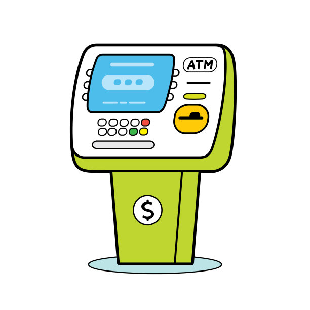 黄色的自动取款机。图片下载