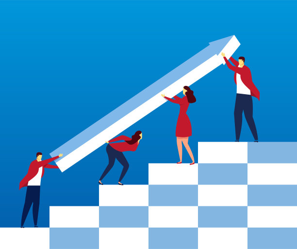 团队一起改变箭头的方向素材图片