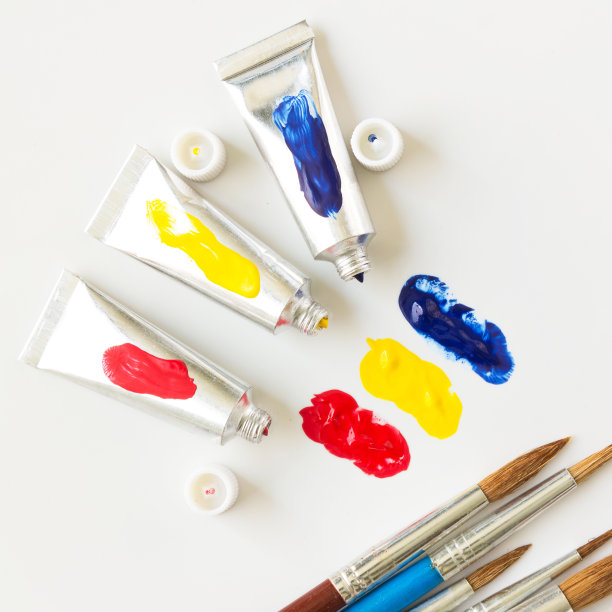 顶视图中的红绿蓝原色图片下载