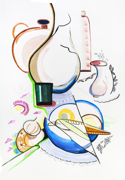 现代风格的静物画图片下载