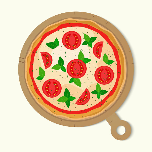 披萨片在黑板上。比萨配料。图片下载