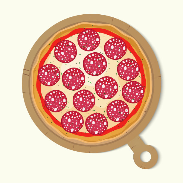 披萨和辣香肠在黑板上。比萨配料。图片下载