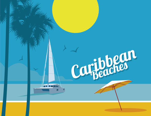 加勒比的海滩图片下载