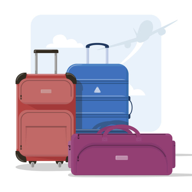 旅行时要保管好行李。矢量图图片下载