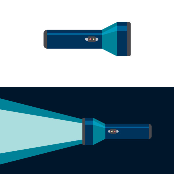 手电筒。开关位置。平面向量插图图片下载