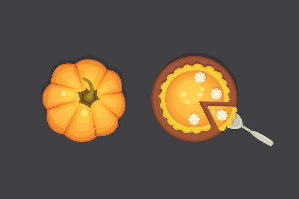 孤立的饼状矢量图标。感恩节插图图片下载