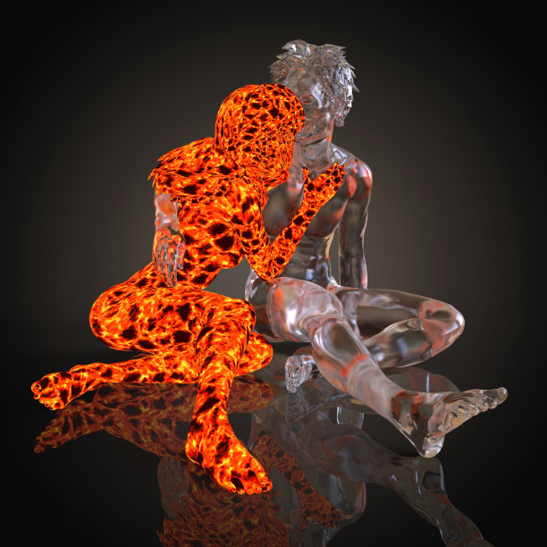 冰和火3d插图图片下载