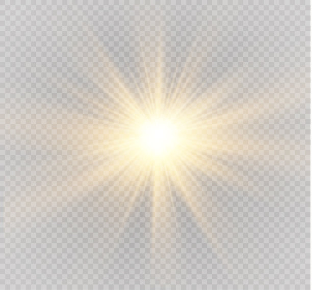 发出光的效果。星星闪耀着光芒。矢量图素材图片