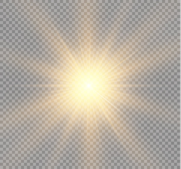 发出光的效果。星星闪耀着光芒。矢量图素材图片