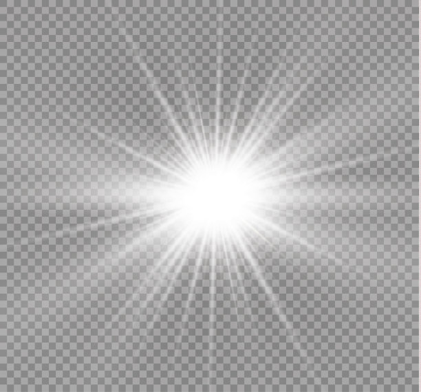 发出光的效果。星星闪耀着光芒。矢量图素材图片