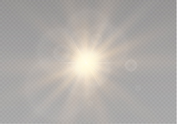 发出光的效果。星星闪耀着光芒。矢量图图片下载