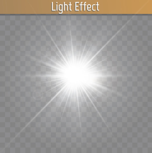 发出光的效果。星星闪耀着光芒。矢量图素材图片