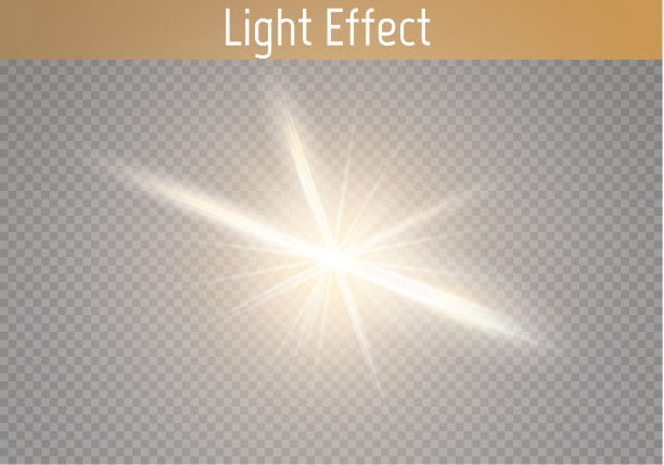 发出光的效果。星星闪耀着光芒。矢量图素材图片