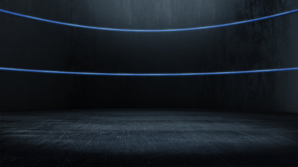 空旷的房间，光线闪烁，抽象的空间。三维渲染图片下载