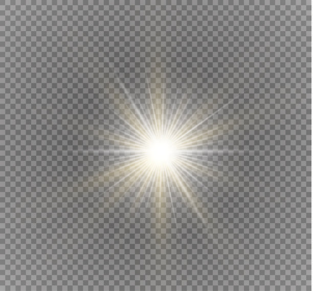 发出光的效果。星星闪耀着光芒。矢量图素材图片