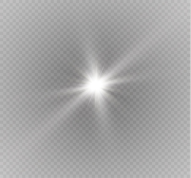发出光的效果。星星闪耀着光芒。矢量图素材图片
