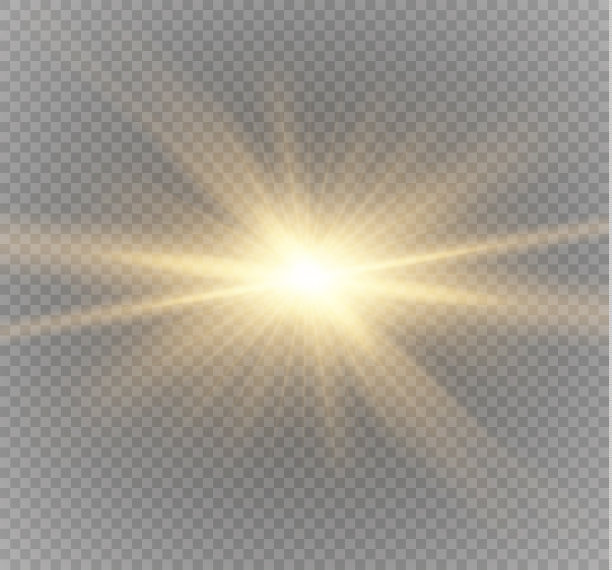 发出光的效果。星星闪耀着光芒。矢量图素材图片