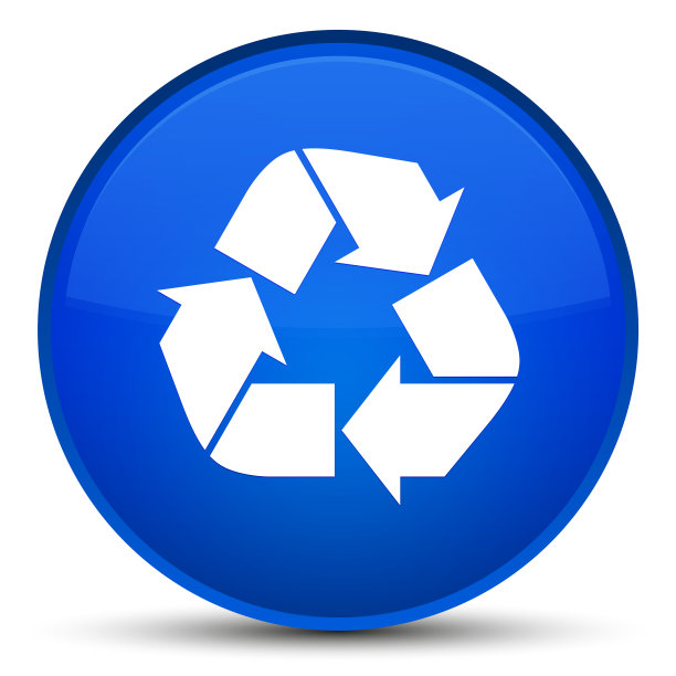 回收图标特殊的蓝色圆形按钮图片下载