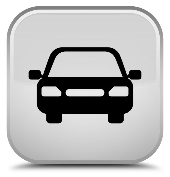 汽车图标专用白色方形按钮图片下载
