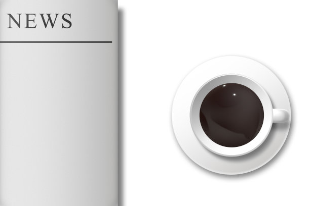 早上好，咖啡和报纸。图片下载