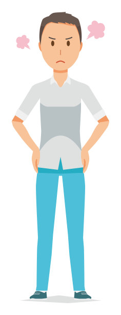 穿短袖衬衫的愤怒男人插画图片下载