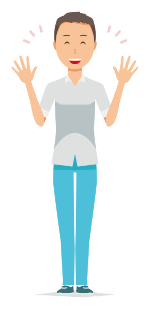穿着短袖衬衫的男人高兴插画图片下载