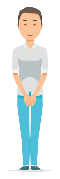 男人微笑鞠躬插画图片下载