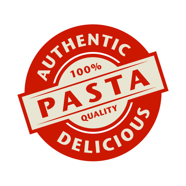 抽象的邮票或标签与文字正宗，美味的意大利面图片下载