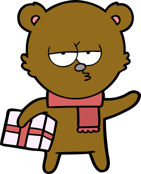 卡通熊与礼物图片下载