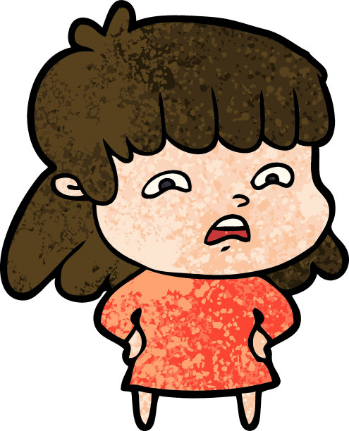 卡通担心女人图片下载