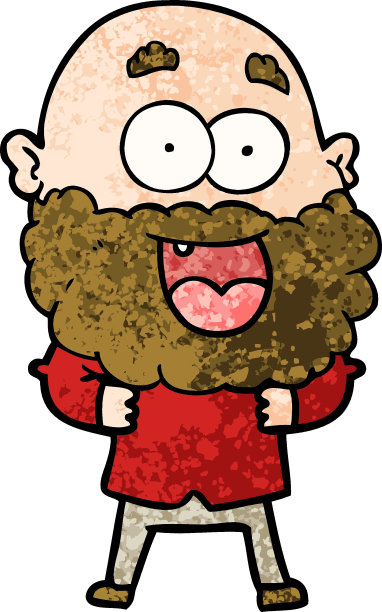 卡通疯狂快乐的大胡子男人图片下载