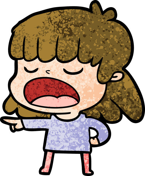 卡通女人大声说话图片下载