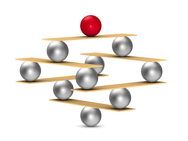 平衡球在白色背景。孤立的3 d演示图片下载