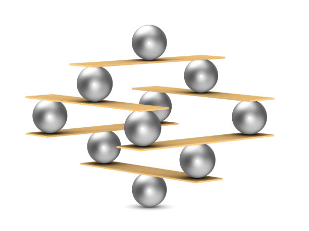 平衡球在白色背景。孤立的3 d演示图片下载