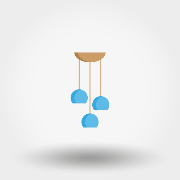 枝形吊灯。天花板上的灯。图标。向量。平的。图片下载