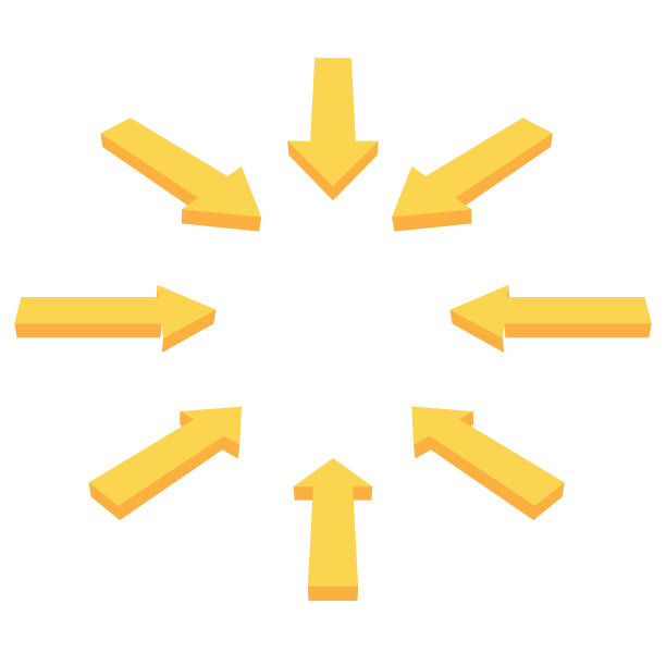 一组箭头导航或设置方向黄色图片下载