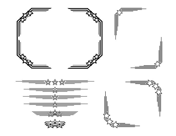 复古的框架和装饰元素与星星图片下载