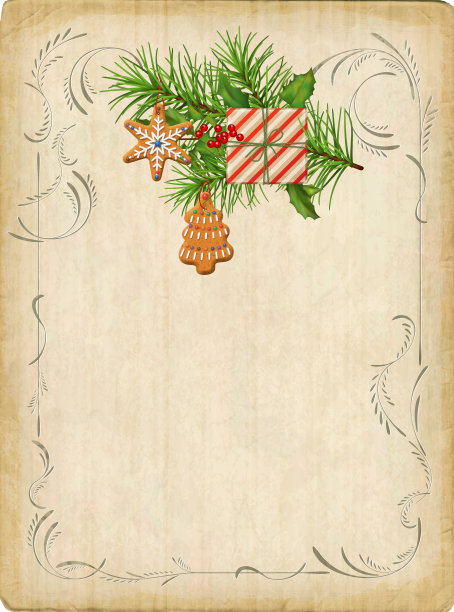 复古圣诞贺卡图片下载