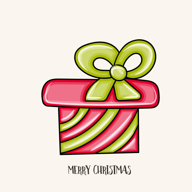 圣诞节排版与卡通礼物盒矢量素材图片下载